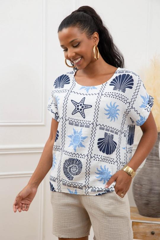 Blouses Femme Marine Sun Love 25517 Efashion Paris
