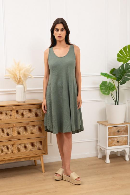 Robes mi-longues Femme Kaki Sun Love 27671 Efashion Paris