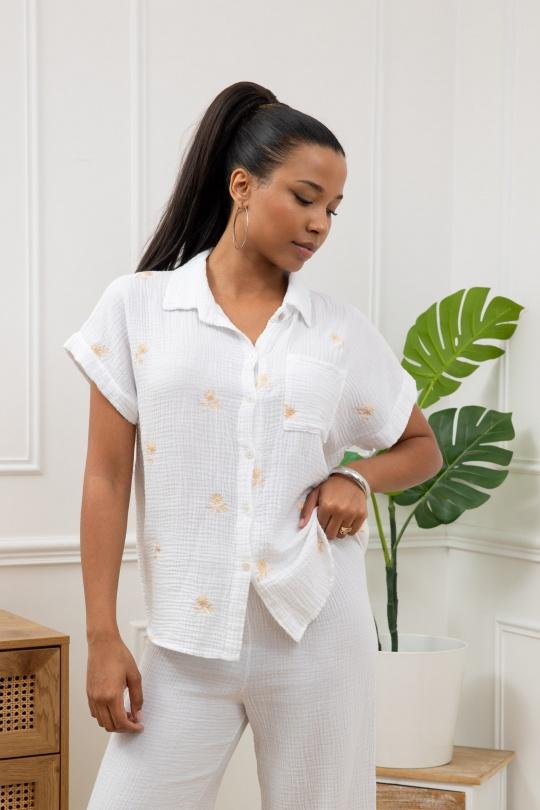 Chemises Femme Blanc Sun Love 25338 Efashion Paris