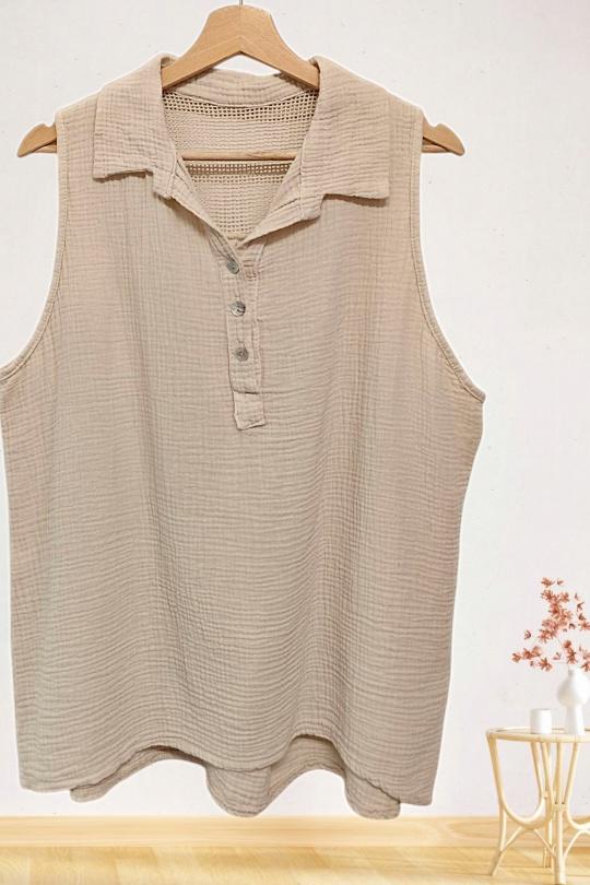 Vests Women Beige Sun Love 25301 Efashion Paris
