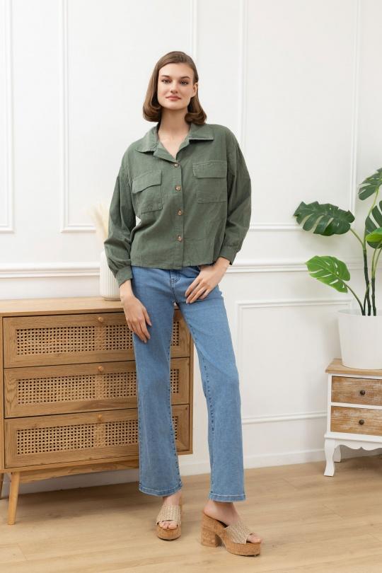 Shirts Women Khaki Sun Love 25145 Efashion Paris