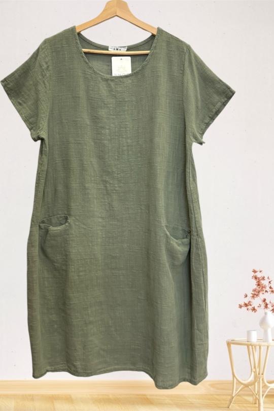 Vestidos a media pierna Mujer Khaki Sun Love 17521 Efashion Paris