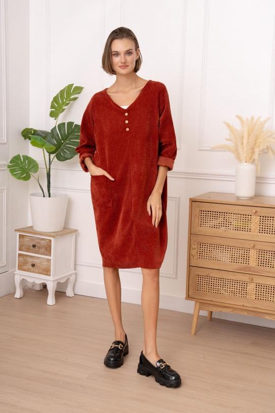 Midi dresses Women Old pink Sun Love 6520 Efashion Paris