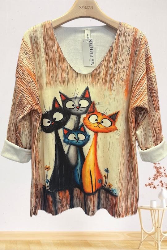 Tops Femme Multicolore Sun Love 20833-DESSIN 1 Efashion Paris