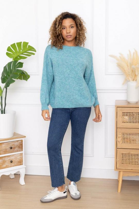 Pulls Femme Vert d eau Sun Love 304 Efashion Paris