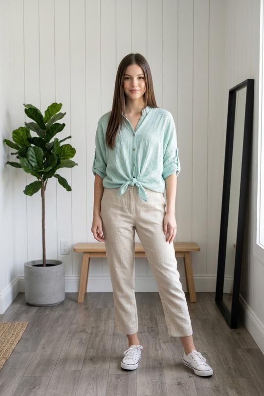 Camisas Mujer Green water Sun Love 24193 Efashion Paris