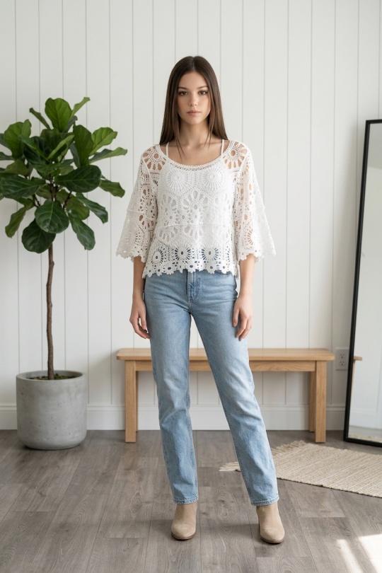 Tops Femme Bleu ciel Sun Love 662 Efashion Paris