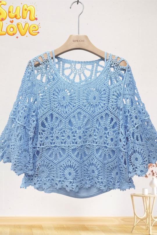 Tops Femme Bleu ciel Sun Love 662 Efashion Paris