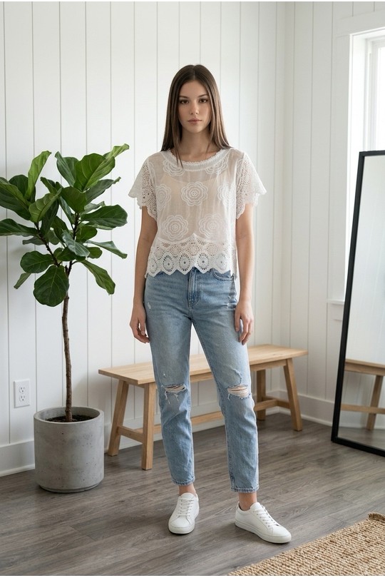 Tops Femme Blanc Sun Love 698 Efashion Paris