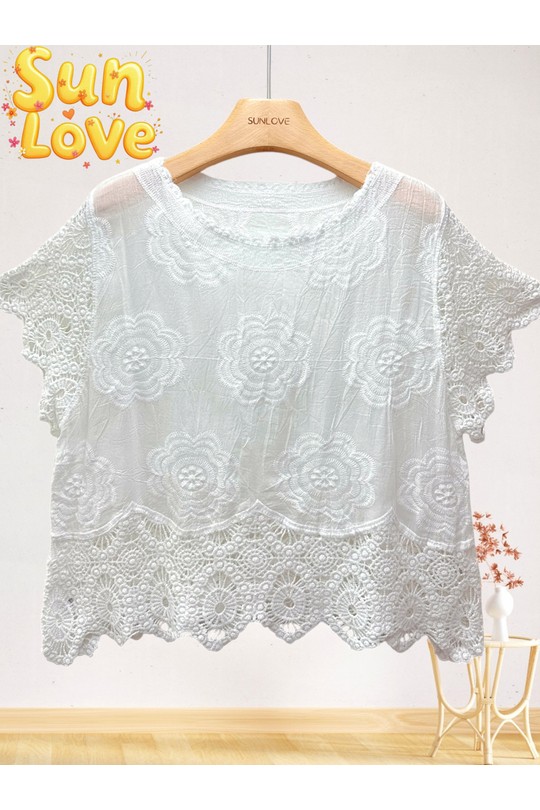 Tops Femme Blanc Sun Love 698 Efashion Paris