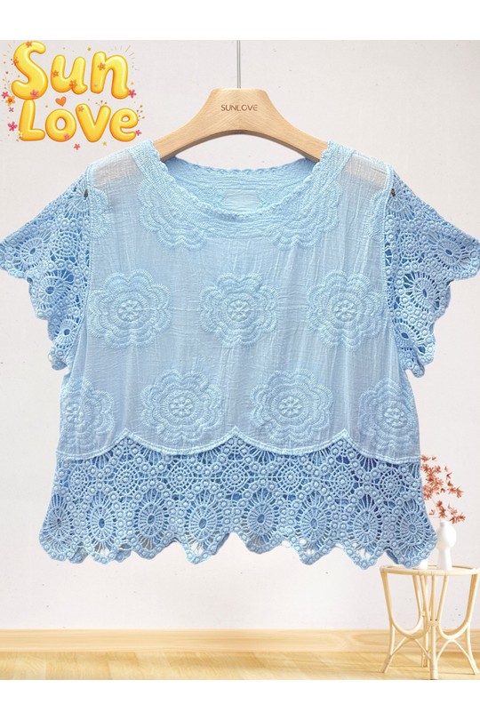 Tops Femme Blanc Sun Love 698 Efashion Paris