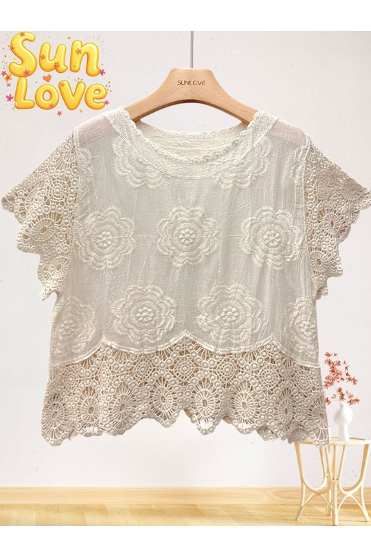 Tops Femme Blanc Sun Love 698 Efashion Paris
