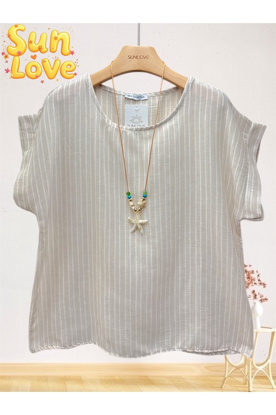 Tops Femme Beige Sun Love 26178 Efashion Paris