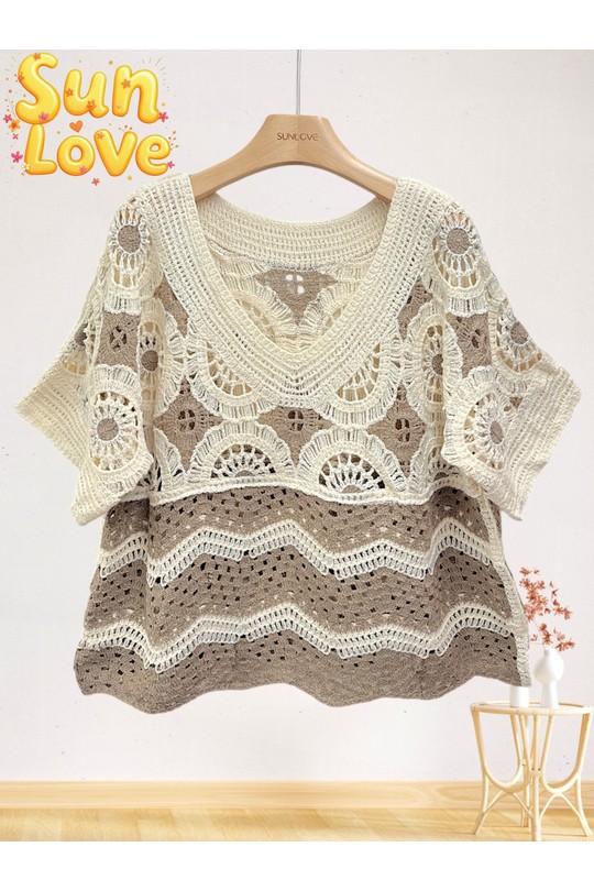 Tops Femme Bleu ciel Sun Love 8919 Efashion Paris