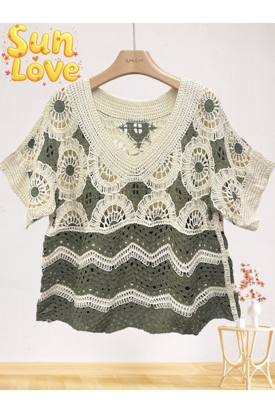 Tops Femme Bleu ciel Sun Love 8919 Efashion Paris