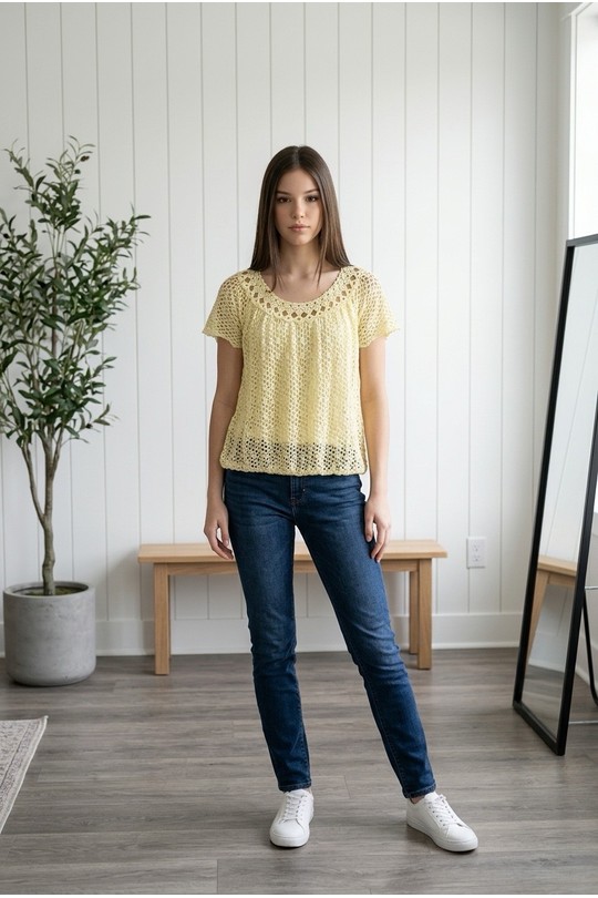 Top Donna Yellow Sun Love 9250 Efashion Paris