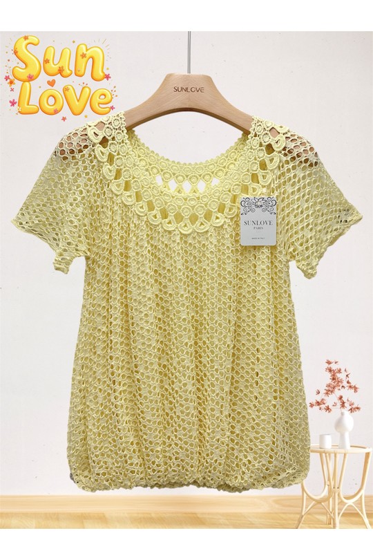 Top Donna Yellow Sun Love 9250 Efashion Paris