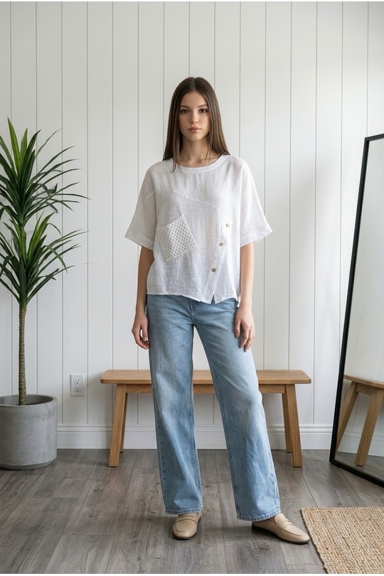 Top Donna White Sun Love 25640 Efashion Paris