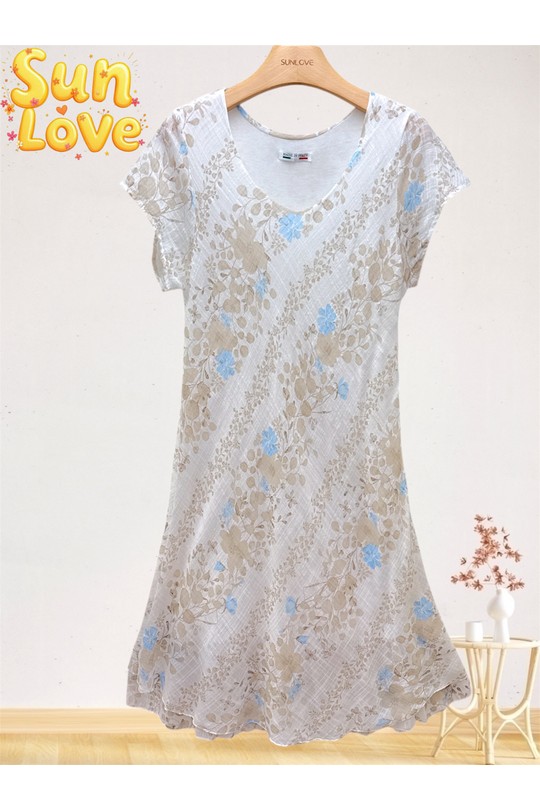 Robes mi-longues Femme Bleu ciel Sun Love 5025 Efashion Paris