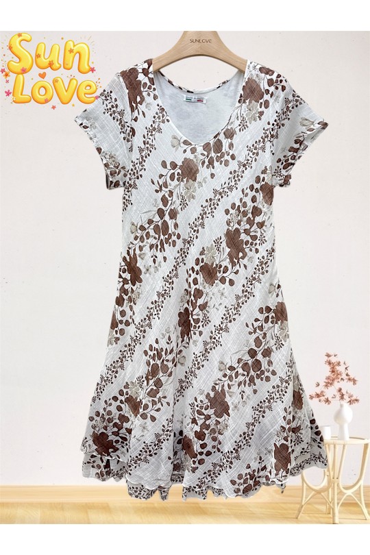 Robes mi-longues Femme Bleu ciel Sun Love 5025 Efashion Paris