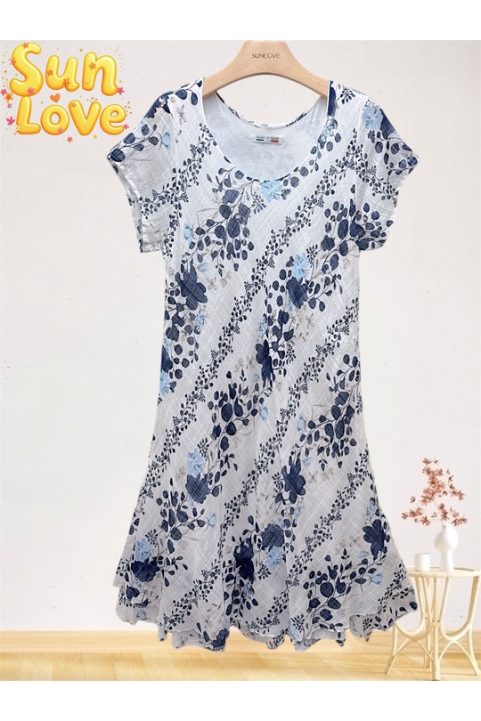 Robes mi-longues Femme Bleu ciel Sun Love 5025 Efashion Paris