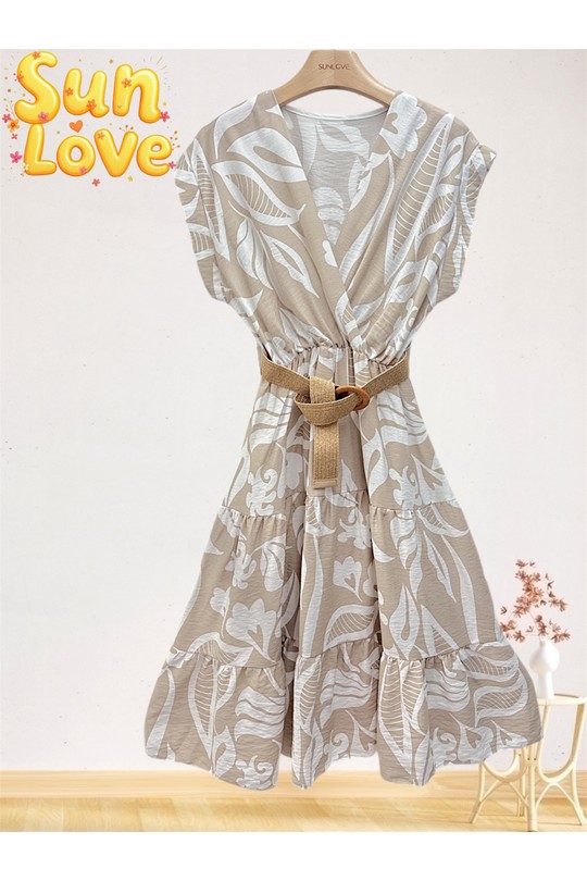 Robes mi-longues Femme Bleu ciel Sun Love 1073 Efashion Paris