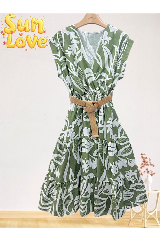 Robes mi-longues Femme Bleu ciel Sun Love 1073 Efashion Paris