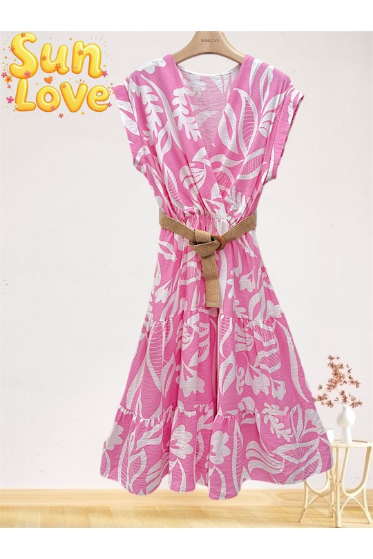 Robes mi-longues Femme Bleu ciel Sun Love 1073 Efashion Paris