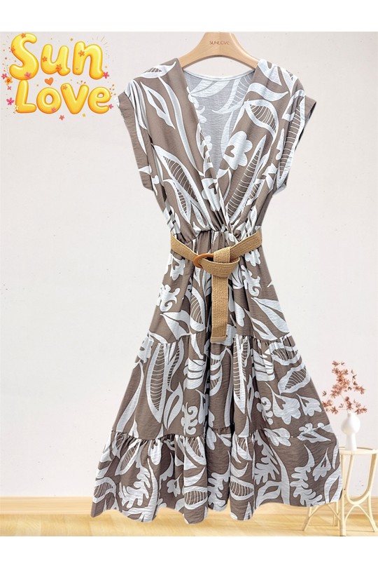 Robes mi-longues Femme Bleu ciel Sun Love 1073 Efashion Paris