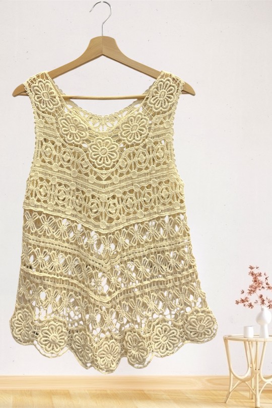 Débardeurs Femme Blanc Sun Love 5122 Efashion Paris
