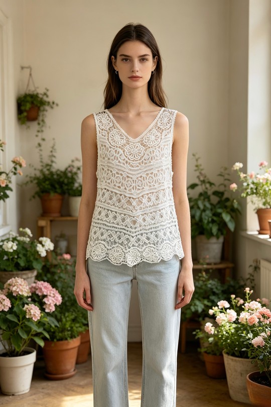 Débardeurs Femme Blanc Sun Love 5122 Efashion Paris