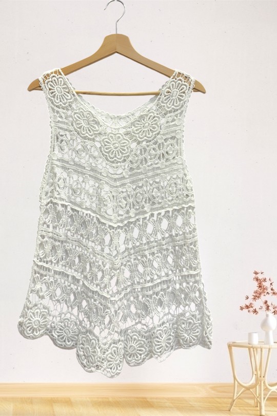 Débardeurs Femme Blanc Sun Love 5122 Efashion Paris
