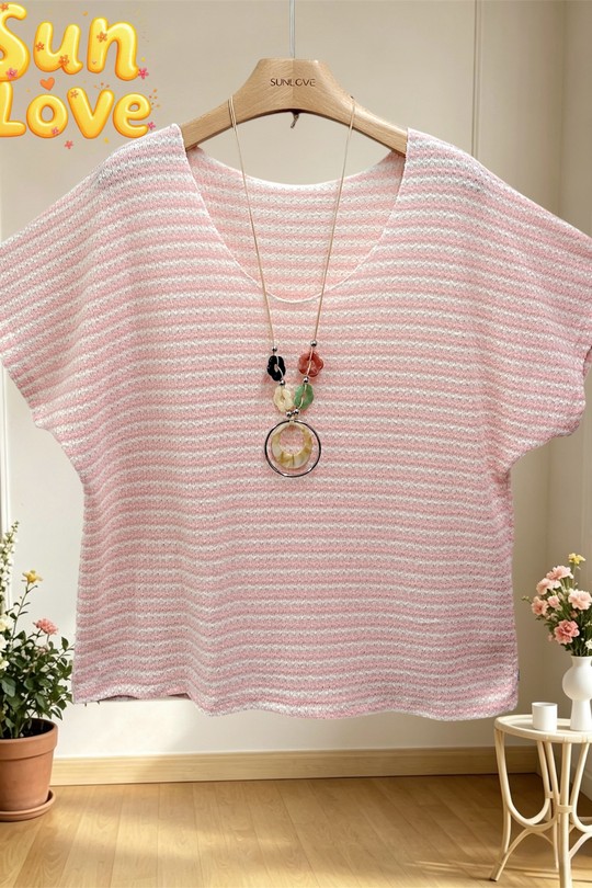 Tops Femme Rose Sun Love 0938 Efashion Paris
