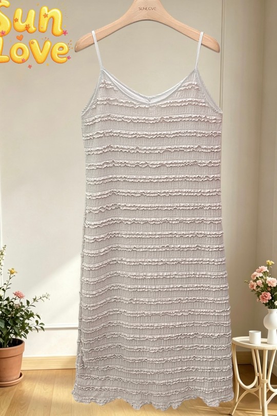 Robes mi-longues Femme Beige Sun Love 229-1 Efashion Paris