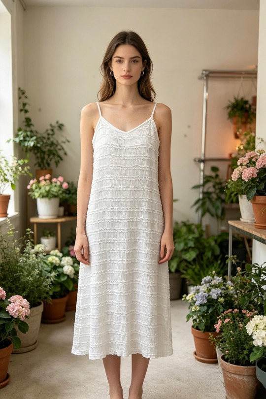 Robes mi-longues Femme Beige Sun Love 229-1 Efashion Paris