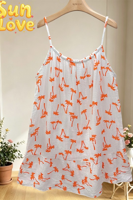 Robes courtes Femme Orange Sun Love 25538PALMIER Efashion Paris