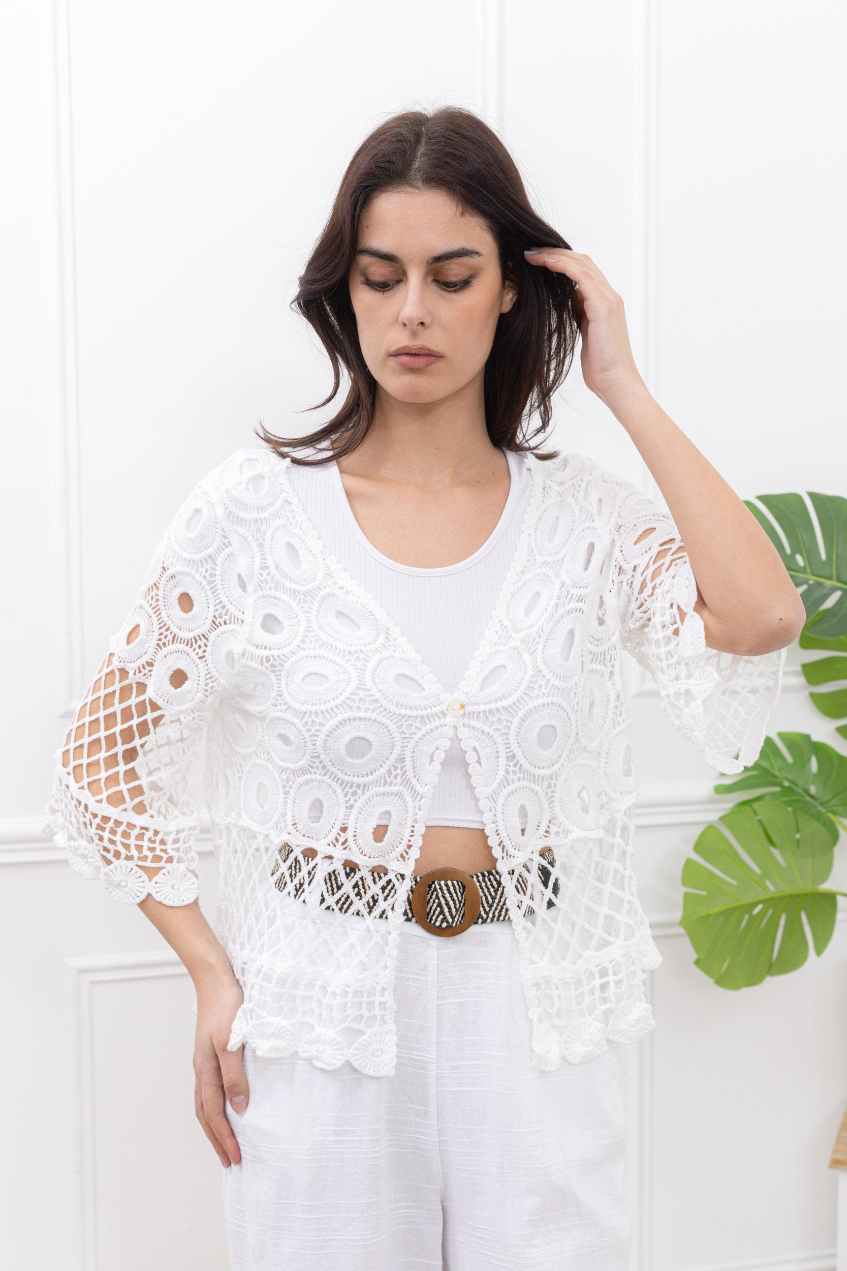 Gilets Femme Blanc Sun Love 216 #c Efashion Paris