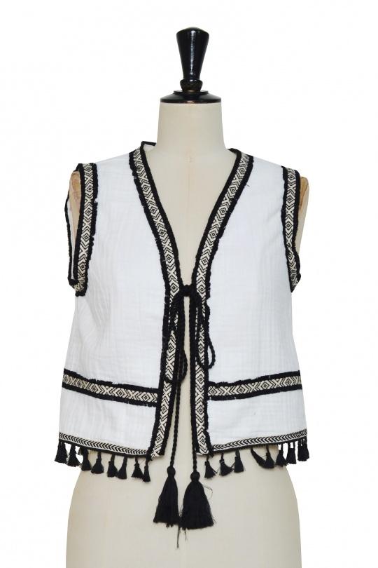 Gilets Femme Blanc/noir LILY WHITE 24478LV Efashion Paris