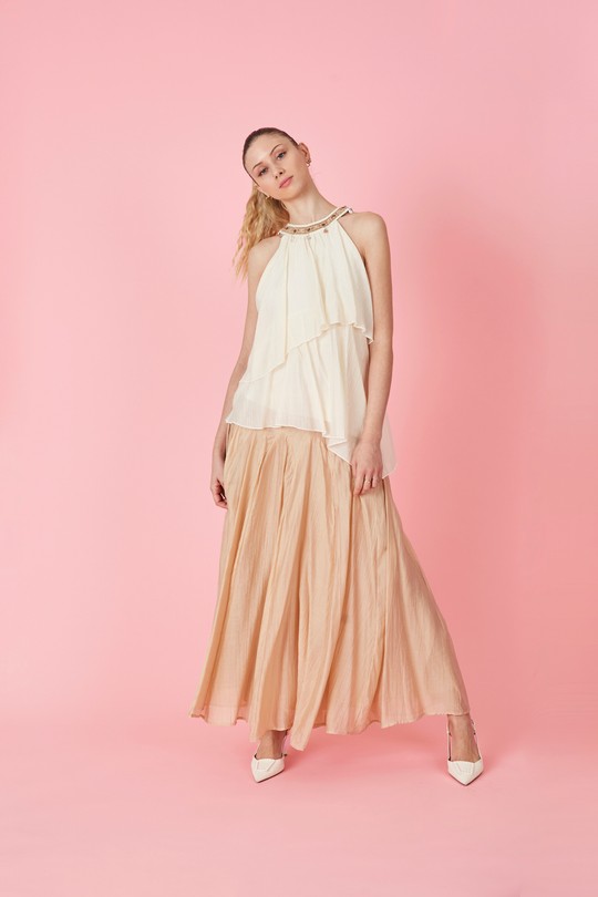 Tops Femme Beige Clair LILY WHITE 60032LT Efashion Paris