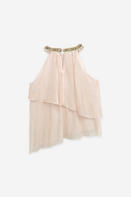 Tops Femme Beige Clair LILY WHITE 60032LT Efashion Paris