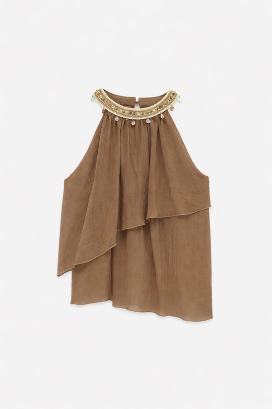 Tops Femme Beige Clair LILY WHITE 60032LT Efashion Paris