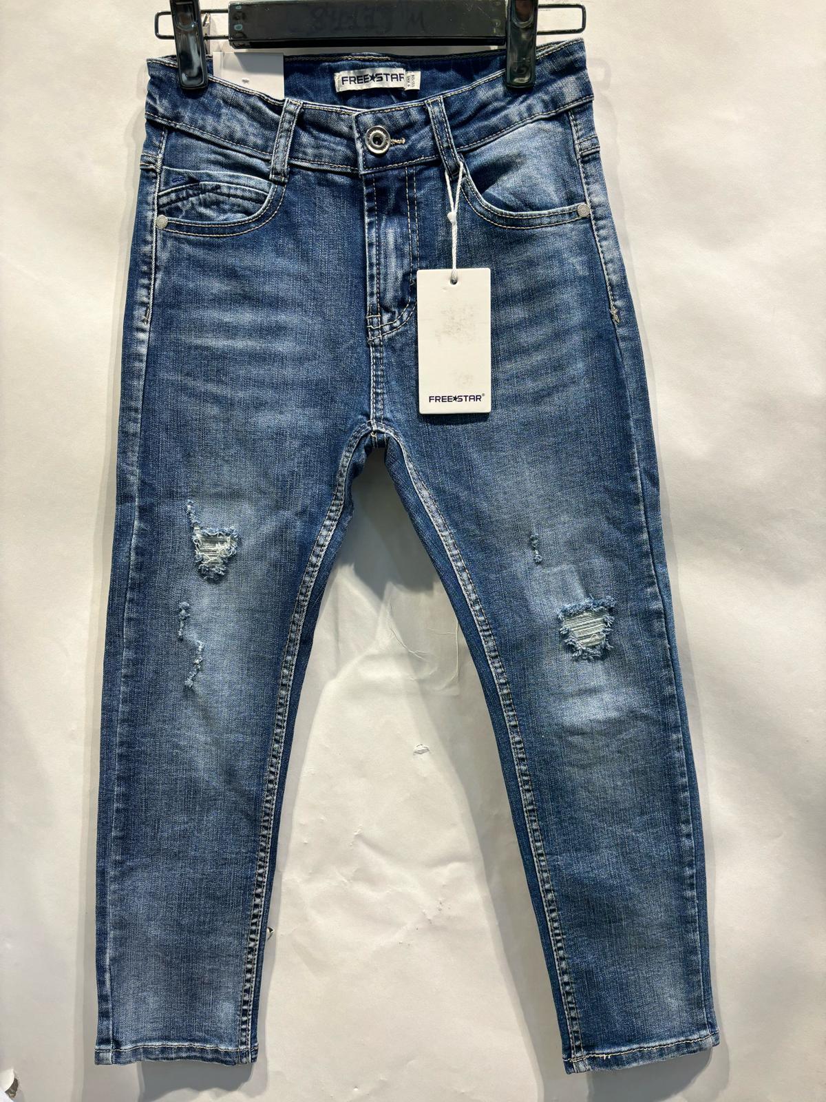 Pantalones Niño y bébé  Jean blue Free Star 90005-M #c Efashion Paris