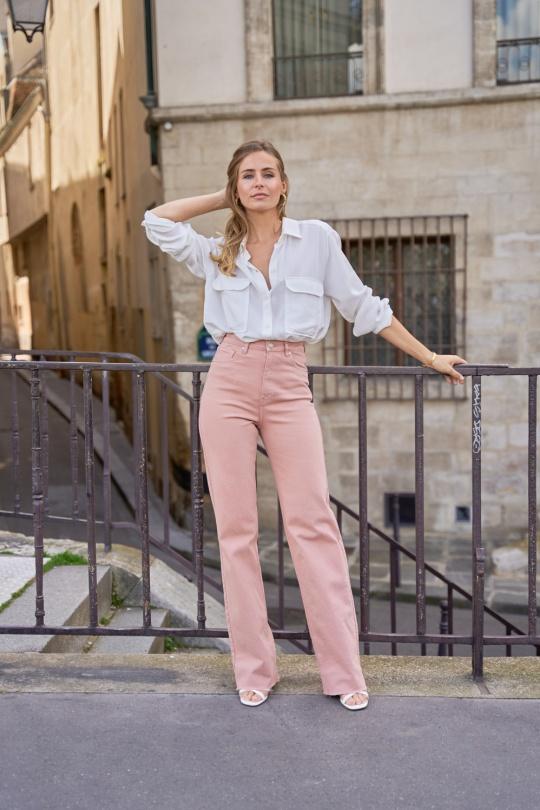Trousers Women Old pink R-Display D1556 Efashion Paris