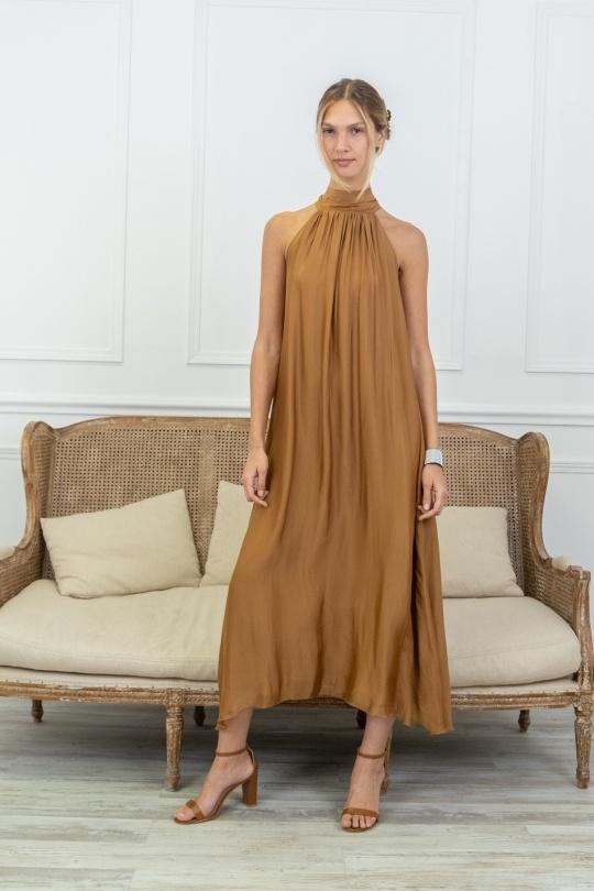 Robes longues Femme Marron Max & Enjoy ROBE 30400 EN SOIE MÉLANGÉE Efashion Paris