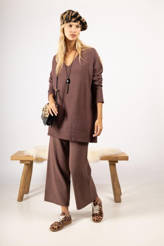 Pantalons Femme Kaki Max & Enjoy PANTALON LARGE EN MAILLE SANS COUTURE - Y52005 Efashion Paris