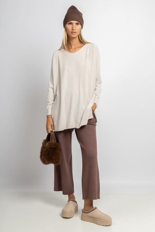 Pantalons Femme Kaki Max & Enjoy PANTALON LARGE EN MAILLE SANS COUTURE - Y52005 Efashion Paris