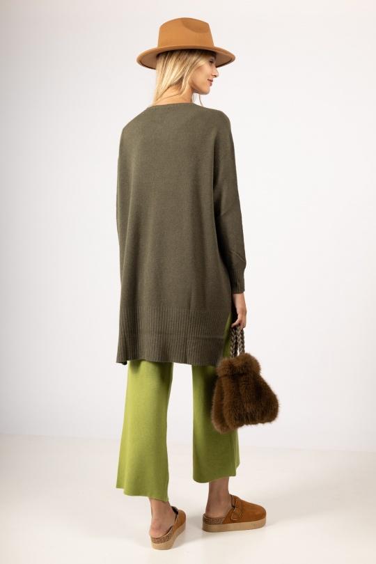 Pantalons Femme Kaki Max & Enjoy PANTALON LARGE EN MAILLE SANS COUTURE - Y52005 Efashion Paris