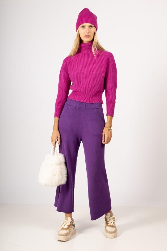 Pantalons Femme Kaki Max & Enjoy PANTALON LARGE EN MAILLE SANS COUTURE - Y52005 Efashion Paris