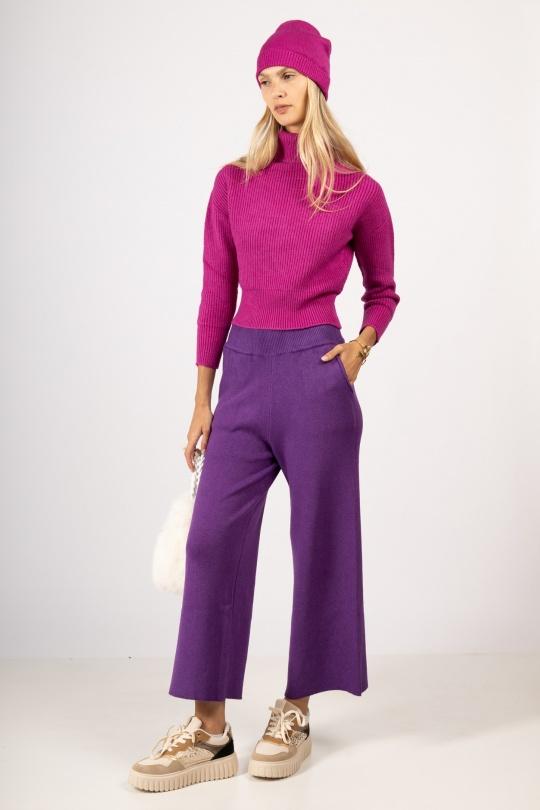 Pantalons Femme Kaki Max & Enjoy PANTALON LARGE EN MAILLE SANS COUTURE - Y52005 Efashion Paris