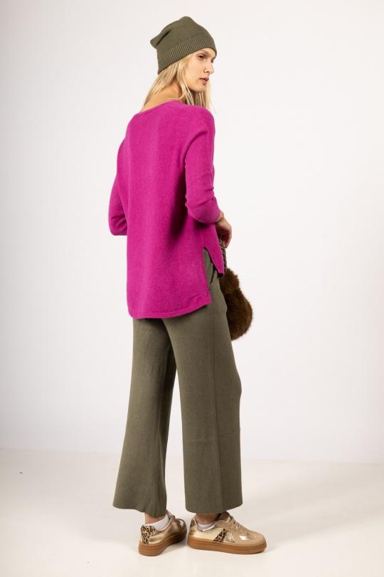 Pantalons Femme Kaki Max & Enjoy PANTALON LARGE EN MAILLE SANS COUTURE - Y52005 Efashion Paris